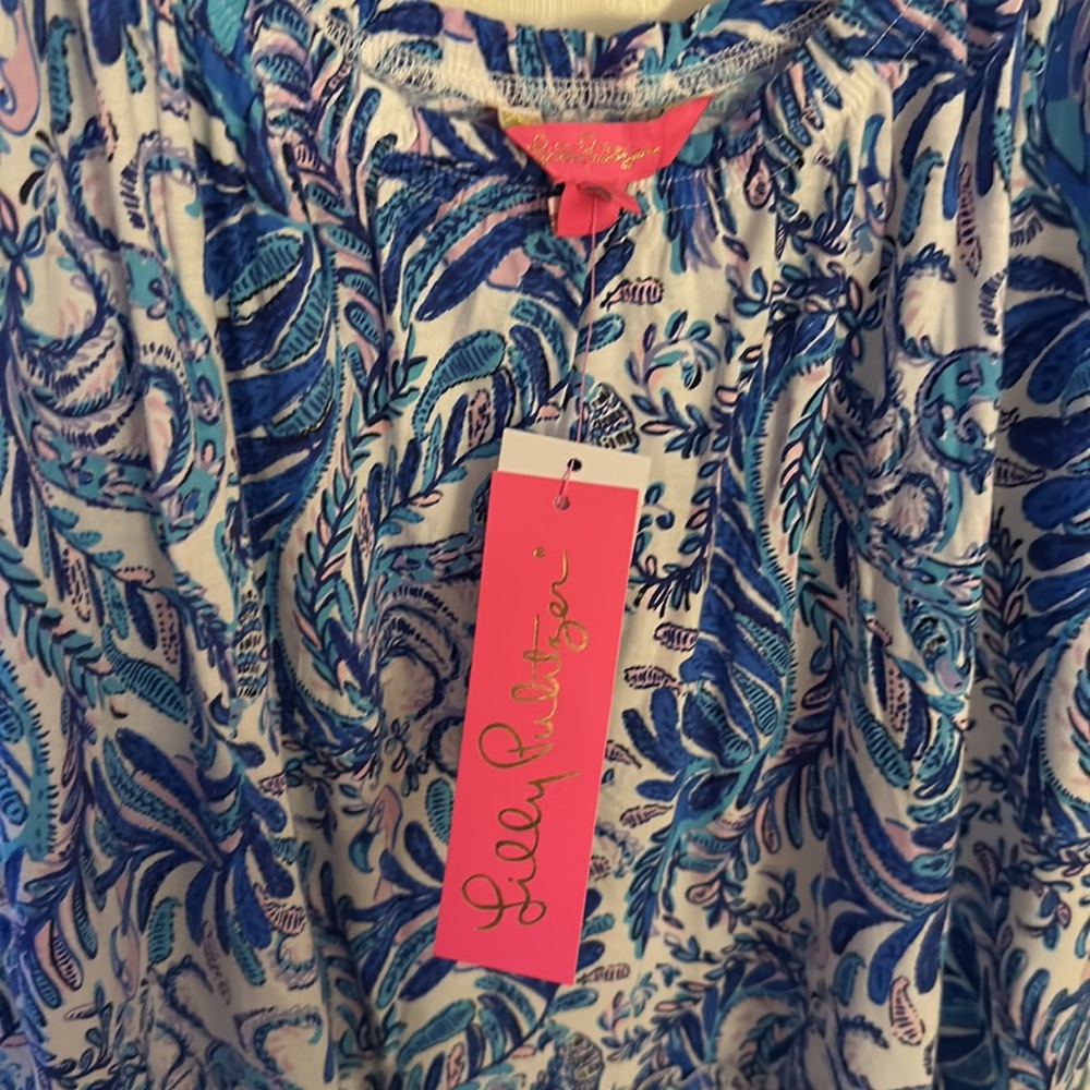Lilly Pulitzer Loro Dress, XL, stretch cotton tiered shift. Perfect for travel!